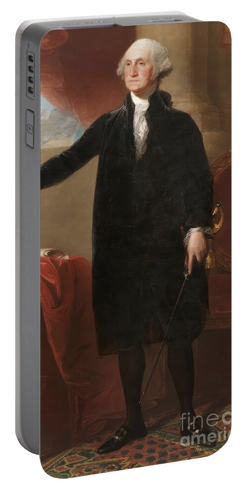 #faatoppicks Portable Battery Charger featuring the painting George Washington by Gilbert Stuart