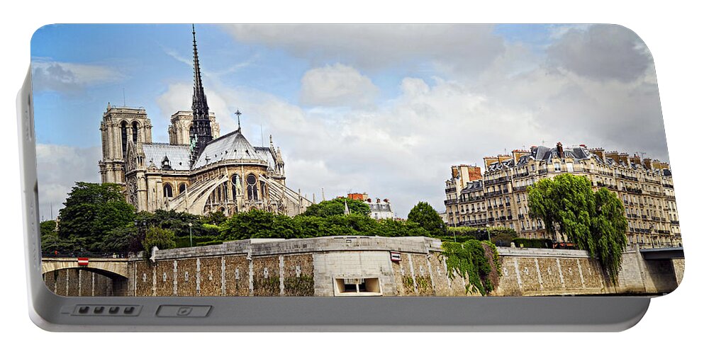 Notre Portable Battery Charger featuring the photograph Notre Dame de Paris 1 by Elena Elisseeva