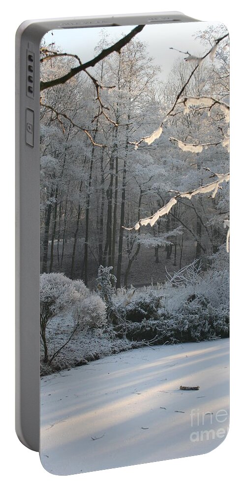 Snow Portable Battery Charger featuring the photograph Snowy Trees Landscape by Christiane Schulze Art And Photography