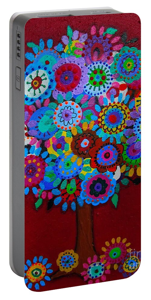 Tree Portable Battery Charger featuring the painting Tree Of Hope #3 by Pristine Cartera Turkus