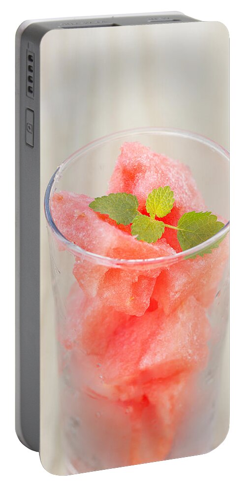 Fresh Portable Battery Charger featuring the photograph Watermelon #3 by Paulo Goncalves