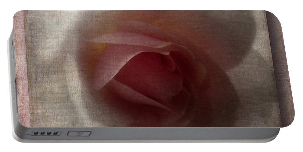 Rose Portable Battery Charger featuring the photograph 3D Pink Rose by Lynn Bolt