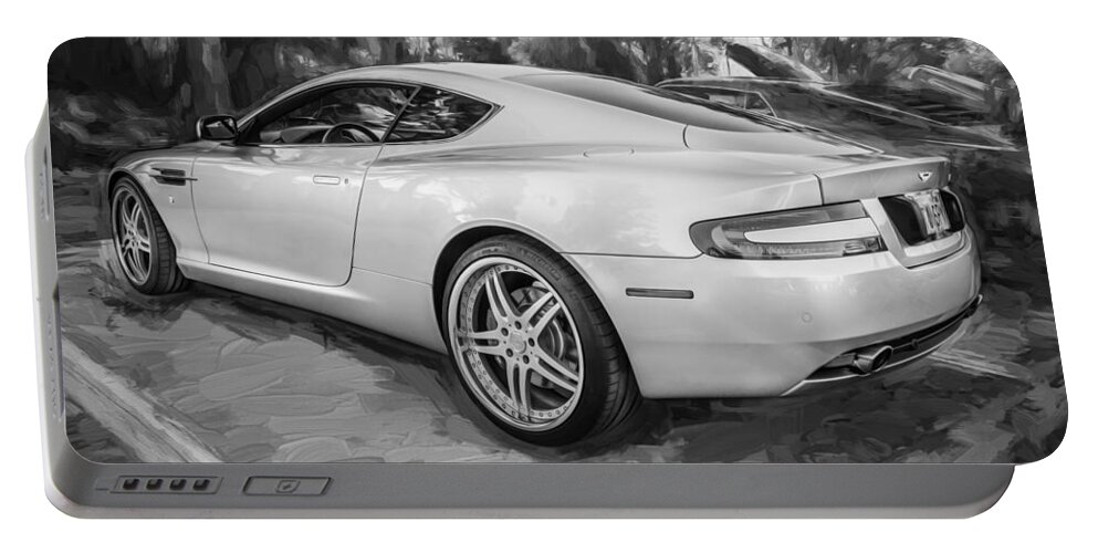 2007 Aston Martin Portable Battery Charger featuring the photograph 2007 Aston Martin DB9 Coupe Painted BW #4 by Rich Franco
