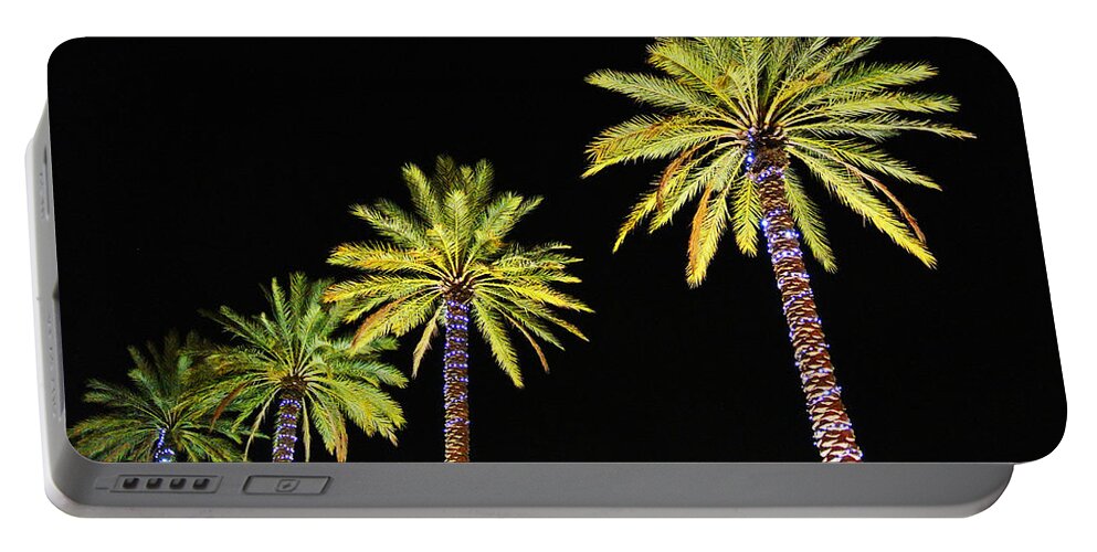 Alabama Portable Battery Charger featuring the digital art 4 Christmas Palms by Michael Thomas