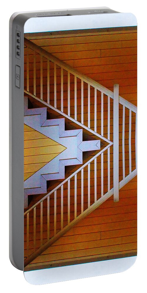 Stairs Portable Battery Charger featuring the photograph Distorted Stairs #4 by Farol Tomson