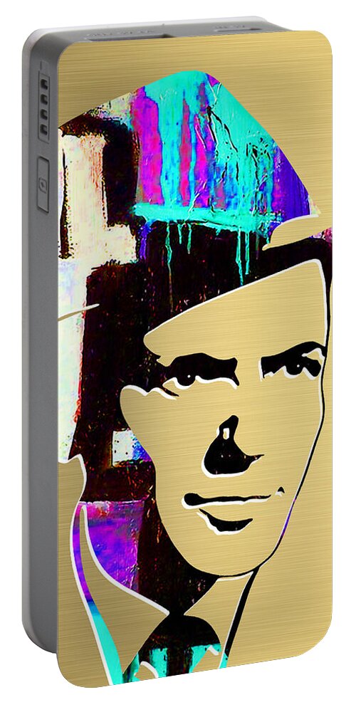 Frank Sinatra Art Portable Battery Charger featuring the mixed media Frank Sinatra Art #3 by Marvin Blaine