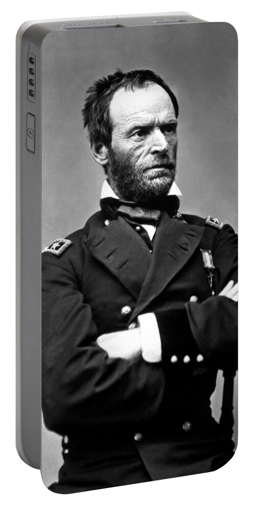 General Sherman Portable Battery Charger featuring the photograph General William Tecumseh Sherman by War Is Hell Store