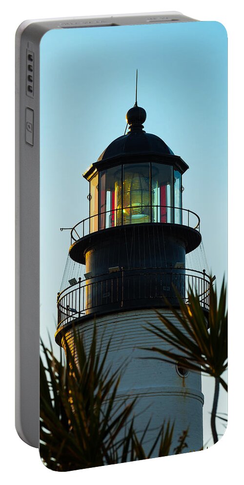 Aid To Navigation Portable Battery Charger featuring the photograph Key West Lighthouse #4 by Ed Gleichman