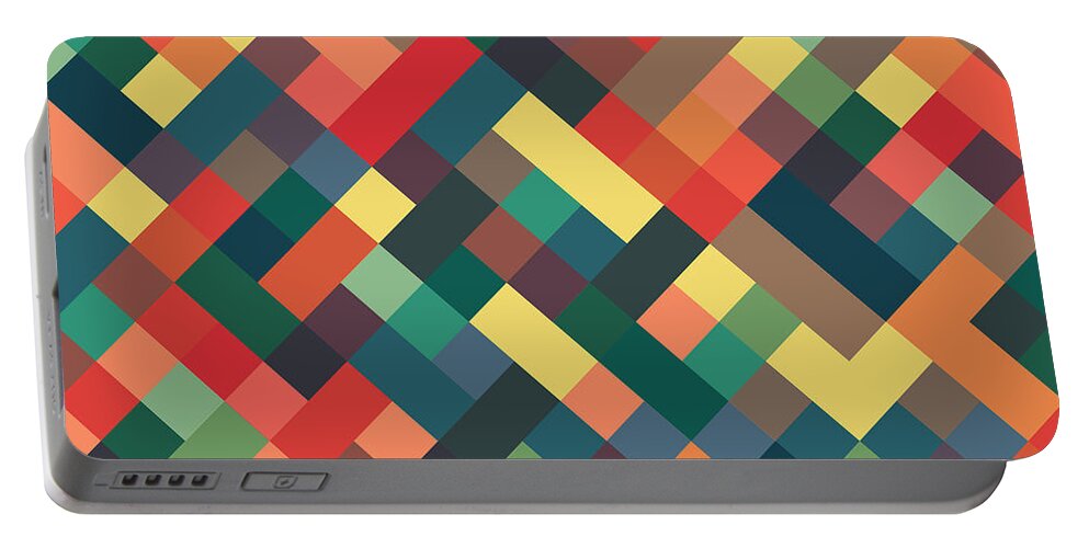 Abstract Portable Battery Charger featuring the digital art Pixel Art #4 by Mike Taylor