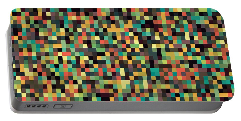 Abstract Portable Battery Charger featuring the digital art Retro Pixel Art #4 by Mike Taylor