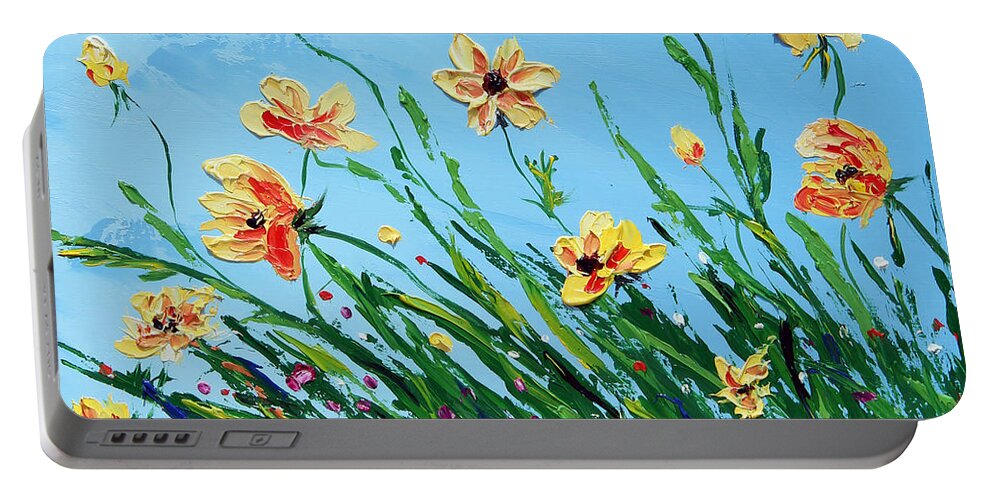 Spring Portable Battery Charger featuring the painting Untitled #4 by Meaghan Troup