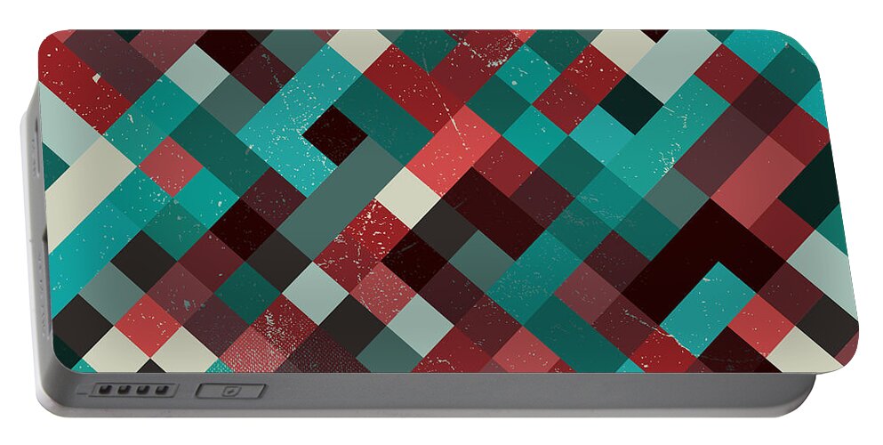 Abstract Portable Battery Charger featuring the digital art Pixel Art #40 by Mike Taylor