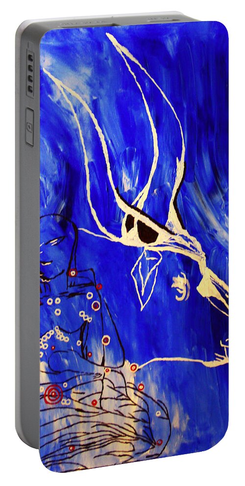 Jesus Portable Battery Charger featuring the painting Dinka Livelihood - South Sudan #5 by Gloria Ssali