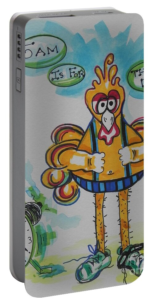 Ink Portable Battery Charger featuring the painting 5am Is For the Birds by Chrisann Ellis