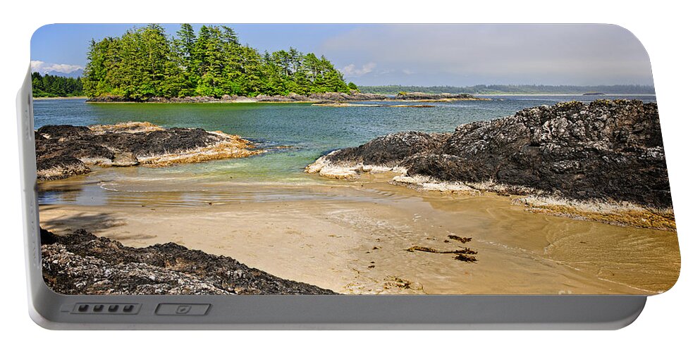 Pacific Portable Battery Charger featuring the photograph Coast of Pacific ocean on Vancouver Island 2 by Elena Elisseeva
