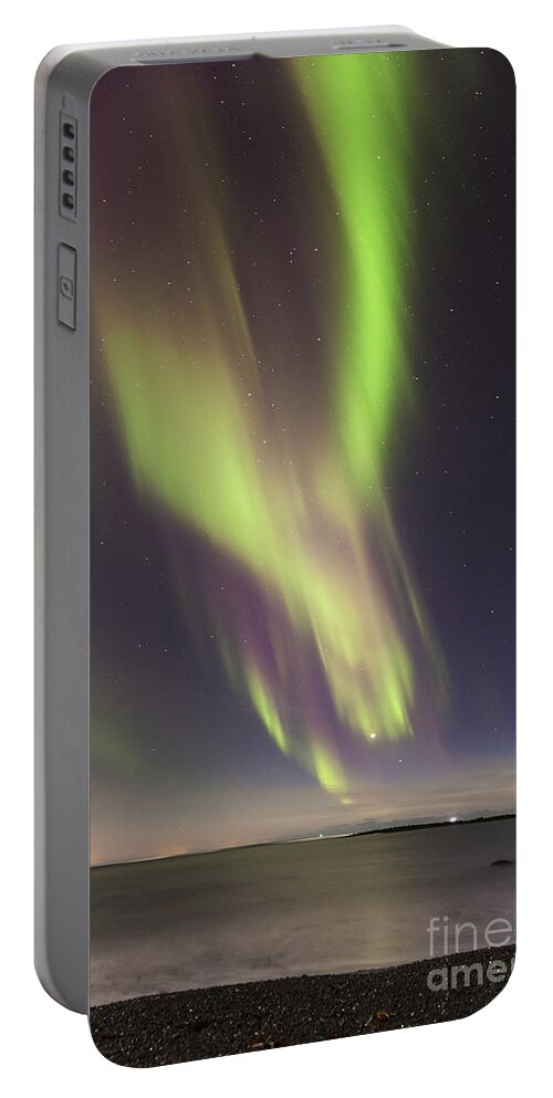 Northern Portable Battery Charger featuring the photograph Northern Lights Iceland #9 by Gunnar Orn Arnason