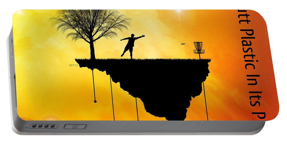 Disc Golf Portable Battery Charger featuring the digital art Putt Plastic In Its Place #7 by Phil Perkins