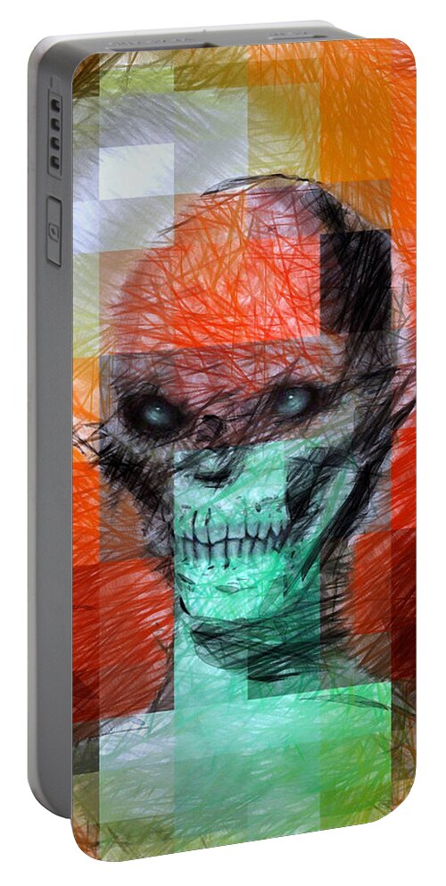 Halloween Portable Battery Charger featuring the digital art Halloween Mask #7 by Rafael Salazar