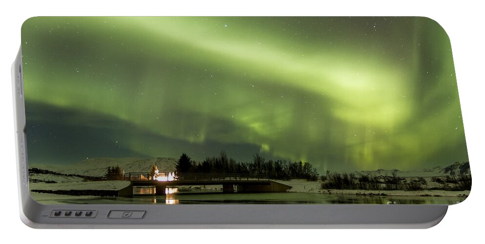 Northern Portable Battery Charger featuring the photograph Northern Lights Iceland #7 by Gunnar Orn Arnason