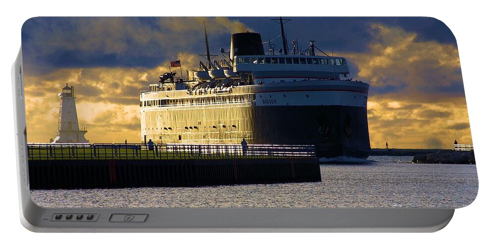 Ss Portable Battery Charger featuring the photograph S.S. Badger #7 by Bill Richards