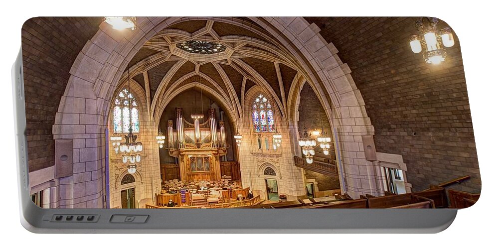 Mn Church Portable Battery Charger featuring the photograph Hennepin Avenue Methodist Church #10 by Amanda Stadther