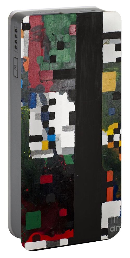 Blocks Portable Battery Charger featuring the painting 86 by Rebecca Weeks
