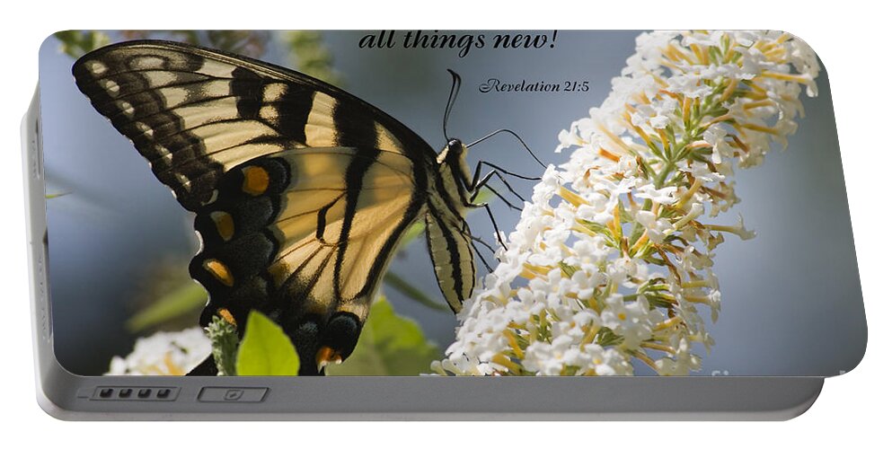 Scripture Portable Battery Charger featuring the photograph Butterfly Scripture #10 by Jill Lang