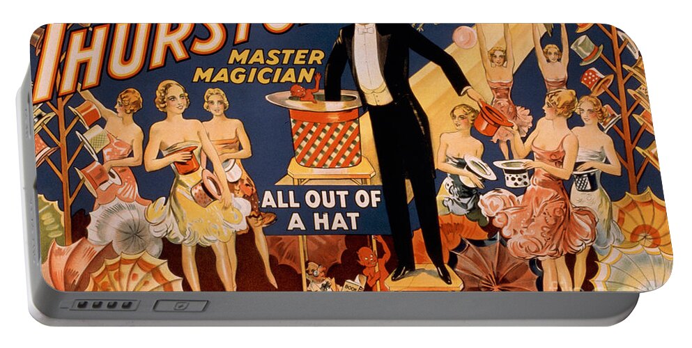 Entertainment Portable Battery Charger featuring the photograph Howard Thurston, American Magician #9 by Photo Researchers