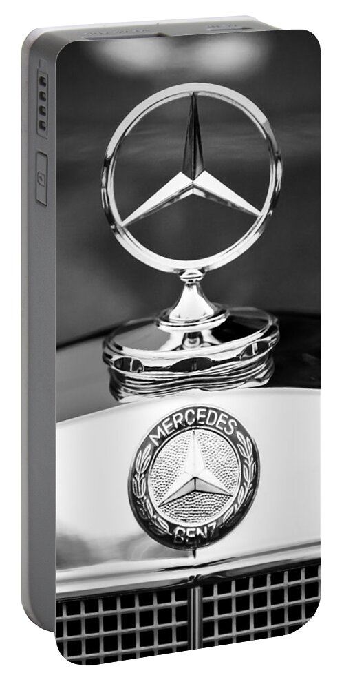 Mercedes-benz Hood Ornament Portable Battery Charger featuring the photograph Mercedes-Benz Hood Ornament by Jill Reger