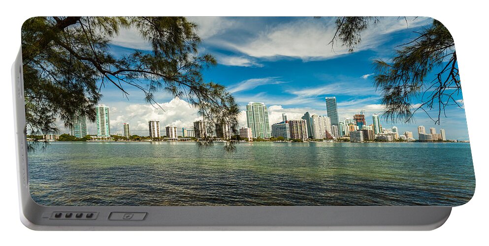 Architecture Portable Battery Charger featuring the photograph Miami Skyline #9 by Raul Rodriguez