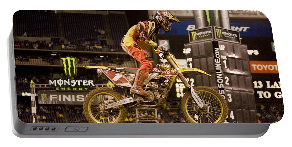 Ama Supercross Portable Battery Charger featuring the photograph 9272 by Daniel Knighton