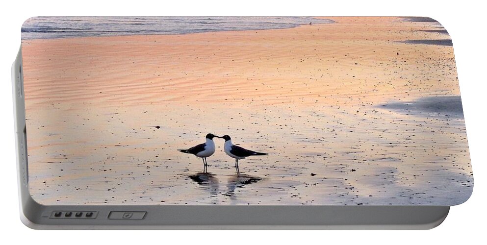 Romance Portable Battery Charger featuring the photograph A Beach Romance by Kristina Deane