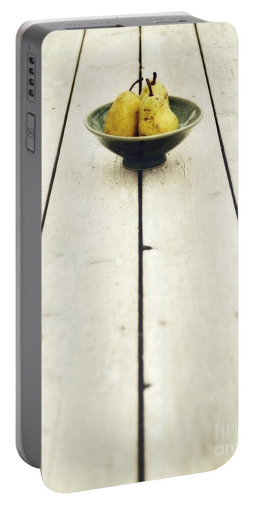 Pear Portable Battery Charger featuring the photograph A Bowl Filled With Pears by Priska Wettstein