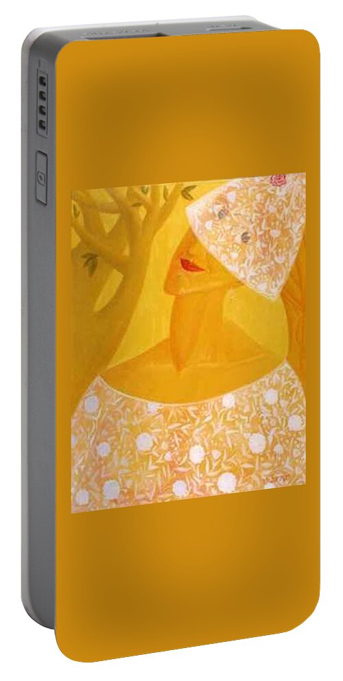 Bride Portable Battery Charger featuring the painting A Bride by Israel Tsvaygenbaum