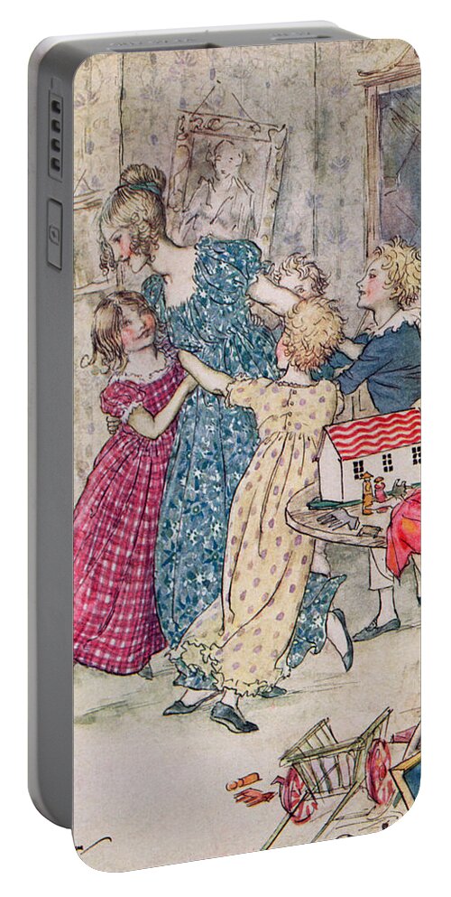 Children Portable Battery Charger featuring the painting A Flushed And Boisterous Group, Book Illustration by Arthur Rackham