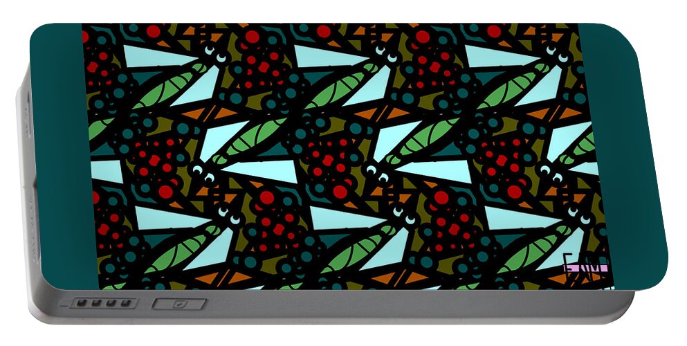 A Fly Of Sorts And Berries Portable Battery Charger featuring the digital art A Fly of Sorts and Berries by Elizabeth McTaggart