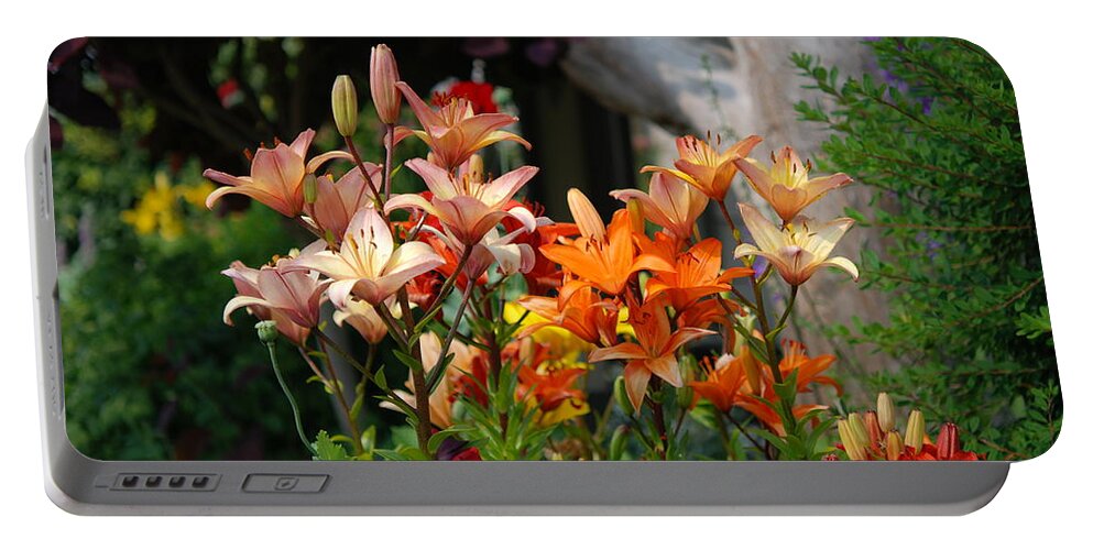 Lillies Portable Battery Charger featuring the photograph A Garden of Lillys for Susan by Kathy Paynter