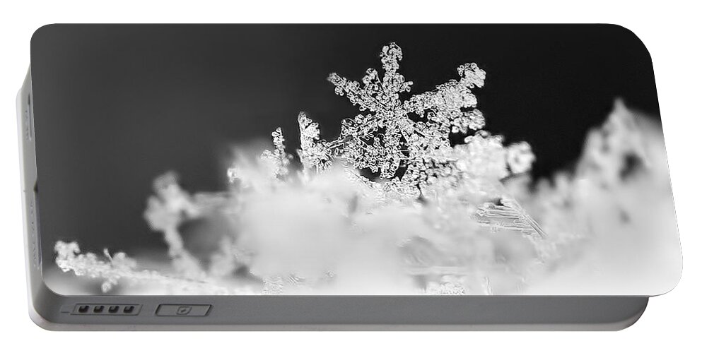 Snowflake Portable Battery Charger featuring the photograph A Jewel of a Snowflake by Rona Black