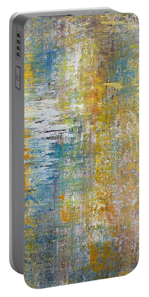 Derek Kaplan Art Portable Battery Charger featuring the painting Opt.52.14 A Kind Of Magic by Derek Kaplan