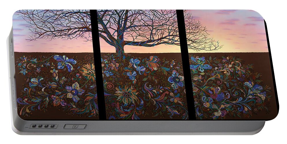 Landscape Portable Battery Charger featuring the painting A Life's Journey by James W Johnson