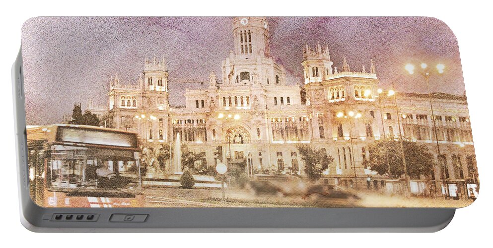 Madrid Portable Battery Charger featuring the photograph A Night In Madrid by Connie Handscomb