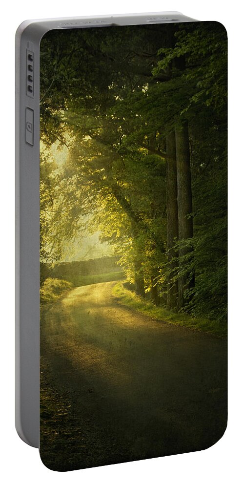 Road Portable Battery Charger featuring the photograph A Path To The Light by Evelina Kremsdorf