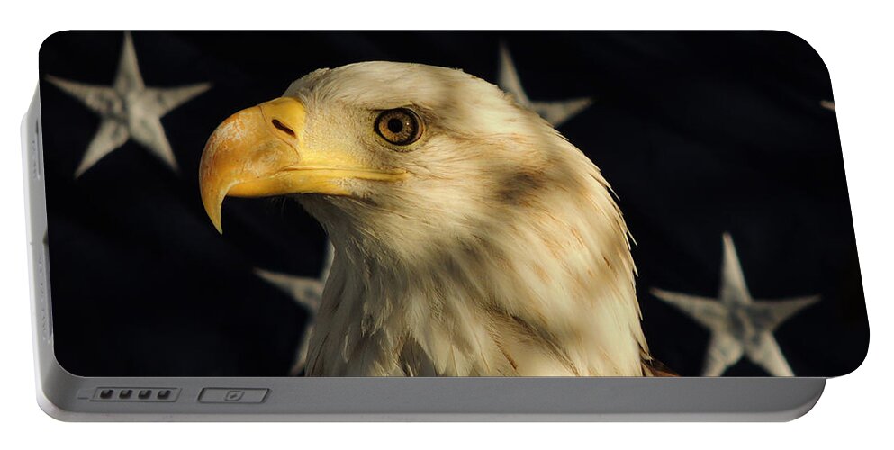 Eagle Portable Battery Charger featuring the photograph A Patriot by Raymond Salani III