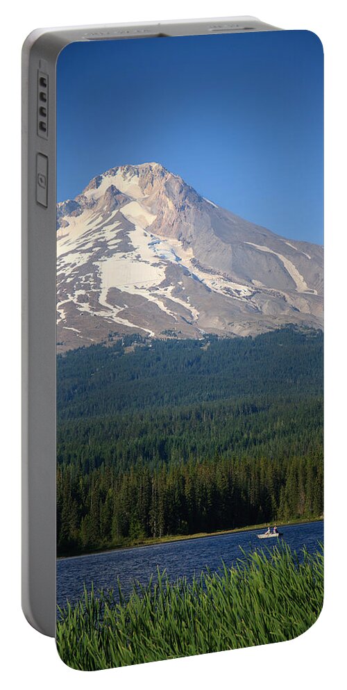 America Portable Battery Charger featuring the photograph A Perfect Day for Fishing by Karen Lee Ensley