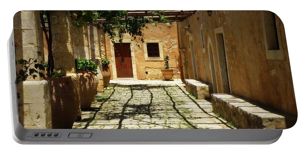Monks' Private Quarters Portable Battery Charger featuring the photograph A Place of Prayer and Meditation by Lainie Wrightson