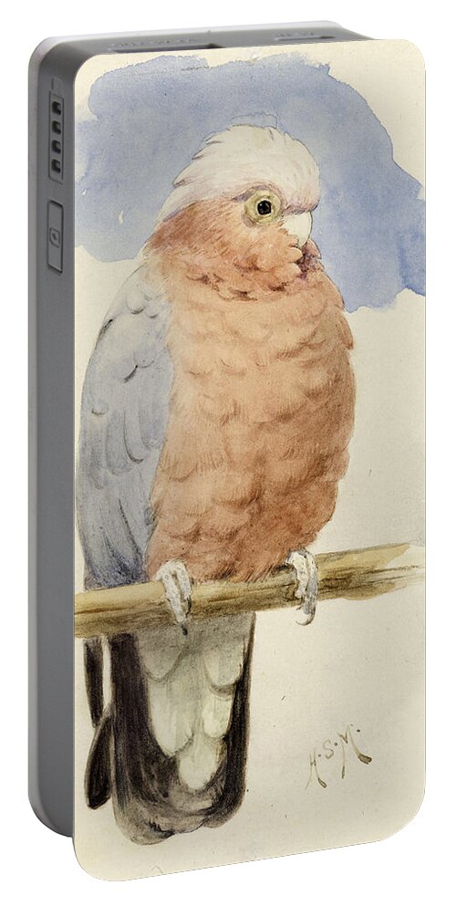 Cockatoo Portable Battery Charger featuring the painting A Rose Breasted Cockatoo by Henry Stacey Marks