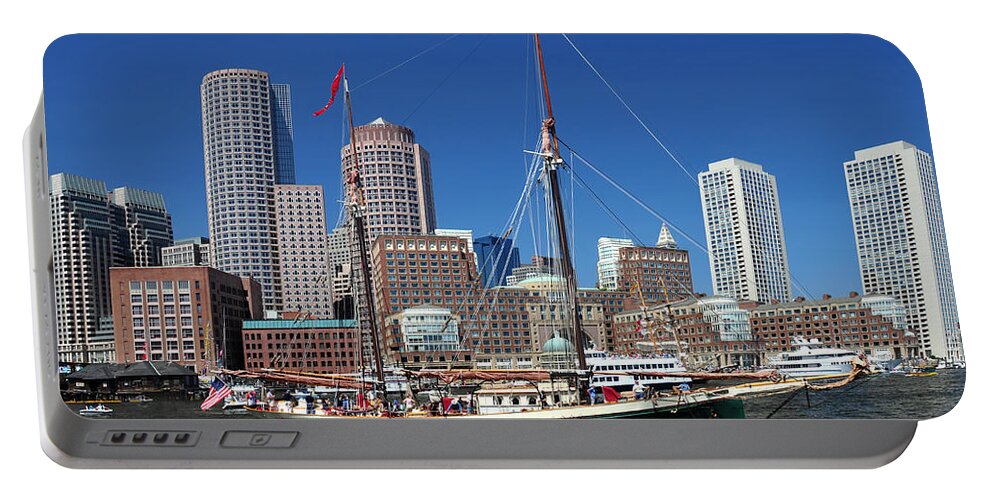 New England's Best Portable Battery Charger featuring the photograph A Ship in Boston Harbor by Mitchell Grosky