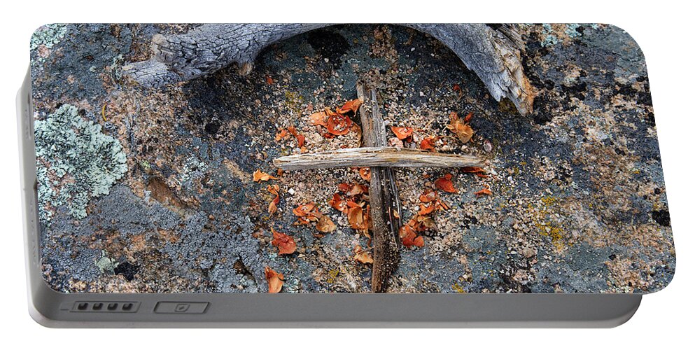 A Simple Sign Of The Cross Portable Battery Charger featuring the photograph A Simple Sign of the Cross by Karen Lee Ensley