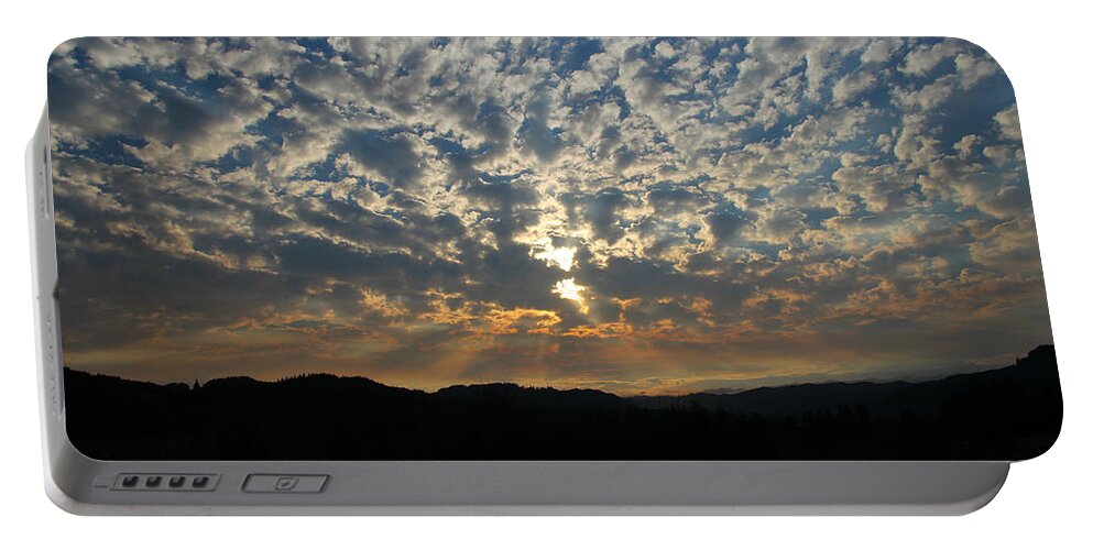 Cloudy Portable Battery Charger featuring the photograph A Storm Is Coming by KATIE Vigil