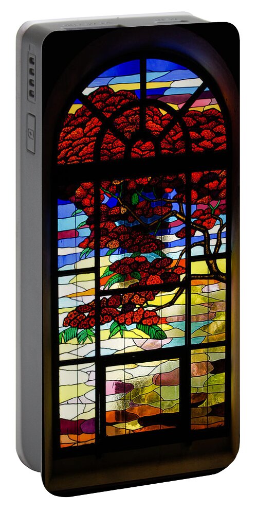 Georgia Mizuleva Portable Battery Charger featuring the photograph A Tale of Windows and Magical Landscapes by Georgia Mizuleva